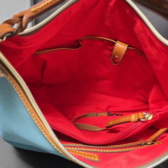 NWT! Dooney & Bourke Nylon Large Erica Shoulder Bag Teal - Picture 5 of 6